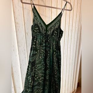 Spaghetti strap maxi dress, size L, color soldier green. NWOT